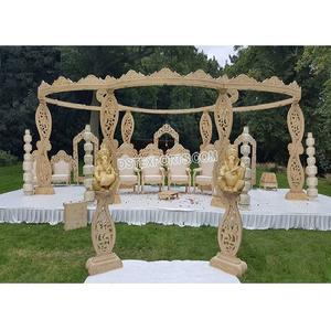 Mandap Sienna Paisley para Decoración de Bodas Gujarati, Ceremonia de Boda India, Mandap al Aire Libre, Pilar Paisley para Bodas, Mandap de Madera, EE. UU. - Product Image 1