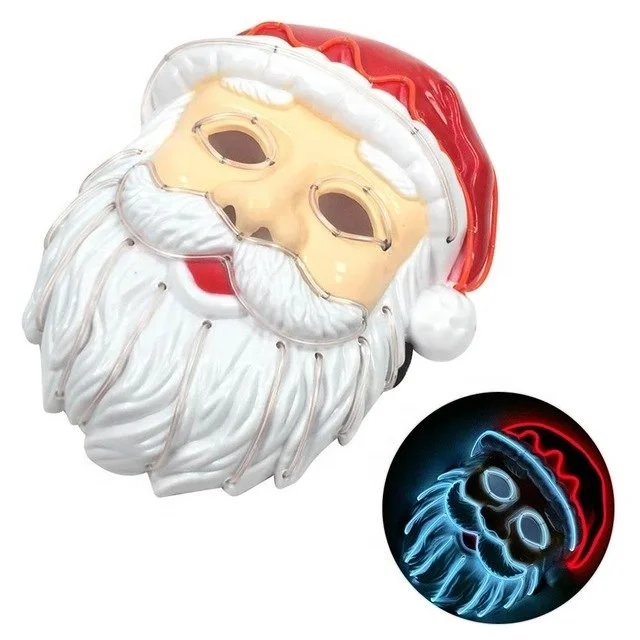 サンタクロースフェイス サンタクロースLEDライトアップパージマスクコスプレコスチューム