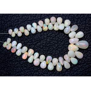 ลูกปัดโอปอลเอธิโอเปีย7นิ้วลูกปัดทรงลูกแพร์เรียบลูกปัดหินสีธรรมชาติทำด้วยมือ - Product Image 1