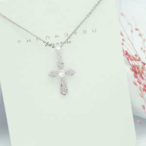 Collier croix zircon à la mode pour femmes pour les cadeaux de fête de mariage de fiançailles - Product Image 6