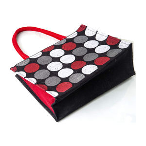 High Quality Black Handmade Jute <b>Bags</b> Elegant Printed Multipurpose Biodegradable & Reusable with <b>Zip</b> & Handle for Sale - Product Image 1