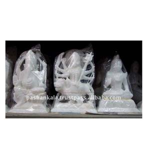 Estatua religiosa india de mármol blanco - Product Image 1
