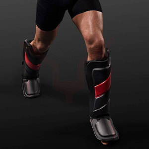 Vente chaude de haute qualité en cuir véritable PU protège-tibias Logo personnalisé Protection sportive pour adultes avec matériau élastique - Product Image 5