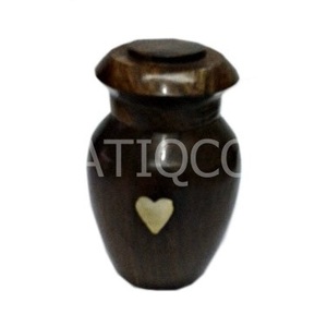 Baby Cremation Urn Gloss Wooden American Style Atiqco Model 787345 & Keepsake - Product Image 4