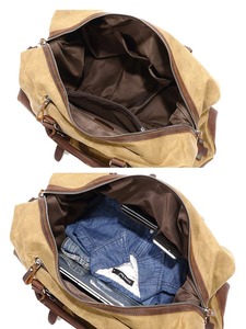 Sac de sport vintage personnalisé pour hommes en toile cirée fourre-tout en cuir véritable bonbon Weekender bagages monogrammé transport de voyage - Product Image 5