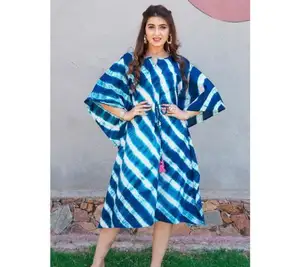 Plus Size Vrouwen Kaftan Gewaad Zomer Strand Badpak Tie Dye Effen Strandkleding Kaftan Kimono Cover Up Nachtkleding Kaftan