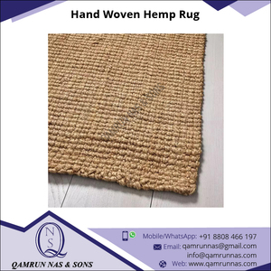 Alfombra de lana de cáñamo 100% superventas diseño único tejido a mano de La India disponible en stock tranquilo - Product Image 3