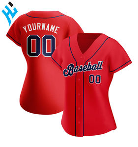 Nouveaux maillots de baseball de luxe maillots de softball personnalisés pour hommes uniformes Slim Fit Atlanta broderie mode ROUGE maillot pour femmes - Product Image 4