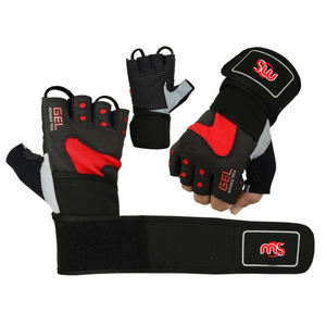 Gants respirants demi-doigts en cuir pour hommes pour l'haltérophilie, l'entraînement physique et le cyclisme - Product Image 1