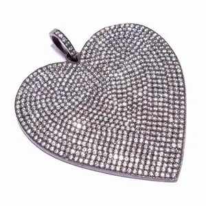 New Arrival Cubic Zircon Round Cut Birth Gemstone Micro Pave Fine Jewelry 925 Sterling Silver Unisex Customize Heart Pendant