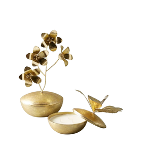 Vela de cobre hecha a mano, contenedor de oro de Estaño con logotipo personalizado, cera de soja votiva de Metal elegante con tarro de vela redondo disponible - Product Image 5