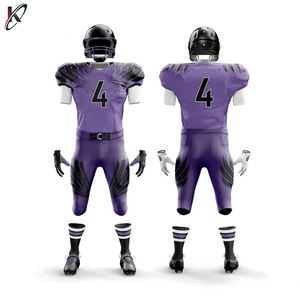 เครื่องแบบฟุตบอลอเมริกันระเหิดแบบกำหนดเอง2025อุปกรณ์ระบายอากาศผ้าทอลายทแยงขนาดพิเศษผลิตสำหรับผู้เล่นสีม่วงสีขาว - Product Image 6