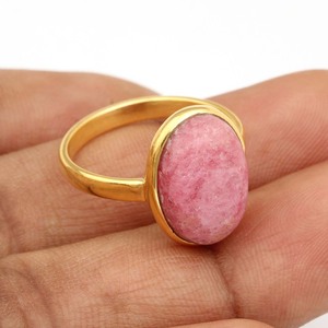 Anillo de Plata de Ley 925 hecho a mano, hermosa forma ovalada natural, bisel de Rodocrosita rosa, joyería fina chapada en oro de 18 quilates para fiestas - Product Image 6
