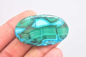 Piedra Preciosa Natural Rara de Crisocola, Malaquita y Azurita en Cabujón, Verde/Azul de Alta Calidad, Venta al Por Mayor - Product Image 5