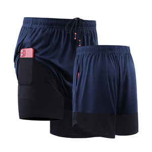 Short de course à deux étages décontracté pour hommes avec logo personnalisé OEM Respirant 100% Polyester Spandex avec poches - Product Image 6