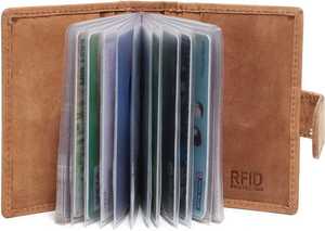 Moda para hombres y mujeres Formal e informal negro cuero genuino RFID tarjetero Mini billetera corta con Mini ranuras para tarjetas para la moda - Product Image 6