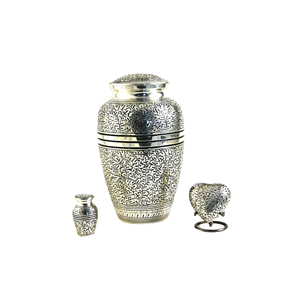 Conception d'urne de crémation en métal avec gravure à la main décorative urne de cendres commémoratives de souvenir de couleur noire pour les cendres humaines adultes - Product Image 6