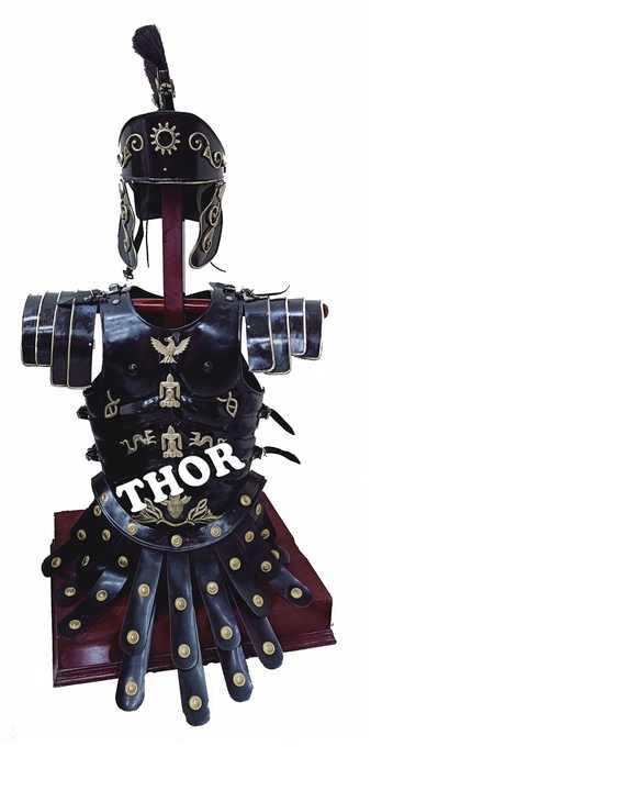 中世のローマのヘルメットレザーアーマーマッスルレザージャケット 