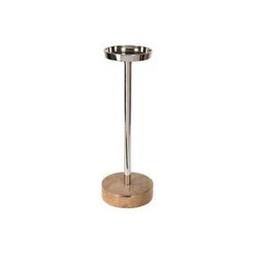 <b>Silver</b> Tapered Wooden <b>Candlestick</b> Holder with Metal Base Handmade TVAKM for Home Hotel Spa Weddings Christmas Decorations - Product Image 1