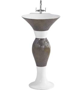 Golden Sanitary Design Ceramic Sanitaryware 10011 Wash Basin Wih Pedestal 450x525mm for Luxurious House. - Product Image 4
