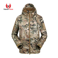 Chaqueta Ligera de Senderismo para Hombre con Estampado de Camuflaje, Cierre Completo, Diseño Transpirable y Resistente al Viento
