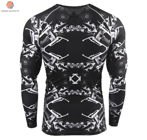 Haut de sport à manches longues pour homme, noir, anti-UV, à séchage rapide, compressif - Product Image 4