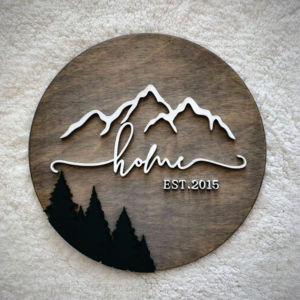 Hot Selling Round Customized <b>Wooden</b> Wall <b>Sign</b> Entry Way Decoration Farmhouse Decor Wall <b>Sign</b> Laser Cut Wall Decor <b>for</b> <b>Home</b> - Product Image 5
