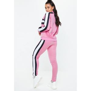 Personnalisé Lettre Brodé Femmes Survêtements couleur Unie Offre Spéciale meilleure qualité Dépouillé Costumes de Jogging - Product Image 4