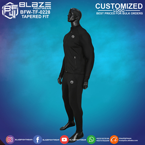 Conjunto de chándal deportivo con cremallera completa para hombre, sudadera de algodón de licra, pantalones de chándal para correr, entrenamiento de gimnasio, ropa deportiva cálida para artes marciales - Product Image 6