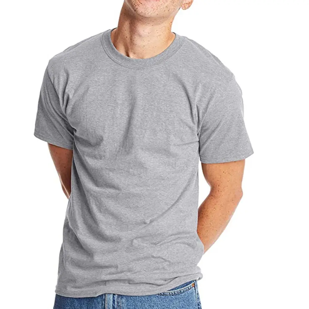 Camiseta de cuello redondo súper pesado para hombre, camiseta de rendimiento mezclado Unisex para adultos, camiseta gris Heather, camiseta gris de corte Regular