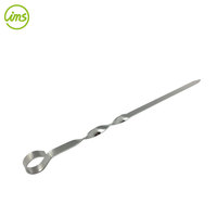 Brochettes de barbecue en acier inoxydable avec revêtement antiadhésif résistant à la chaleur et faciles à nettoyer, couleur argent, pour grillades en extérieur