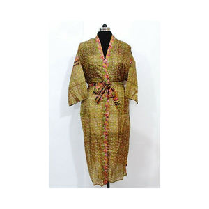 Meilleure vente Robe kimono en soie imprimée de bonne qualité avec manches longues et col en V disponible en belle couleur - Product Image 2