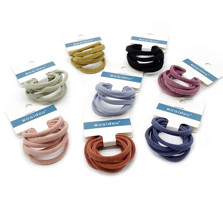 Vendita calda cravatte elastiche per capelli moda porta coda di cavallo cravatte per capelli in nylon elastico per ragazze