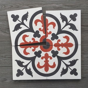 การออกแบบห้องน้ำกระเบื้องการเย็บปะติดปะต่อกันกระเบื้องซีเมนต์โทนสีแดงสีน้ำตาลสีเหลืองเต็มร่างกายกระเบื้องผนัง - Product Image 4