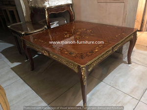 Table basse en bois antique classique de luxe faite à la main avec un design de console de salon, sélection optimale - Product Image 6