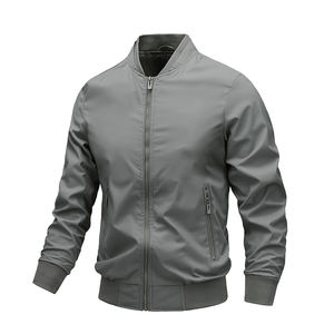 Chaqueta Bomber de cuero informal para hombre con logotipo personalizado de gran oferta estilo Formal con cremallera para deportes de béisbol de primavera y motocicletas - Product Image 1