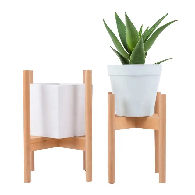 Vietnam Grosir Modern Nordic Dekorasi Taman Bambu Kayu Outdoor Indoor Pot Tanaman Berdiri