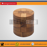 Rompecabezas de cilindro de barril de polvo de madera de alta calidad para adultos o niños juguetes educativos hechos a mano