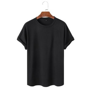 เสื้อยืดโอเวอร์ไซส์ผู้ชายสีดำ ราคาถูกที่สุด ผ้าฝ้าย 100% สไตล์ลำลอง ดีไซน์โลโก้เรียบง่าย คุณภาพสูง เสื้อสตรีทแวร์ - Product Image 1