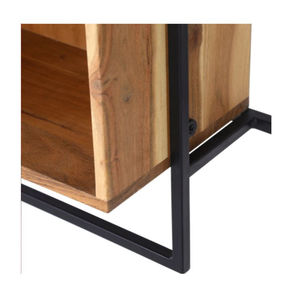 Modern Style Solid Wood Bookcases Display <b>Racks</b> Metal Crafts Living Room Cabinets <b>Storage</b> Holders <b>for</b> Home Home Office Warehouse - Product Image 6