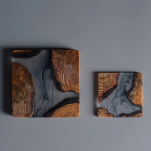 Dessous de verre faits à la main en bois d'acacia, tapis et coussinets, ensemble de sous-verres carrés pour la décoration de la maison et du bureau chez Star Crafts India - Product Image 1