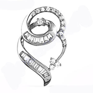 Venta caliente 925 plata esterlina dos tonos colgante con Calcedonia CZ piedra preciosa perla diamante joyería mujer regalo de boda collar - Product Image 2