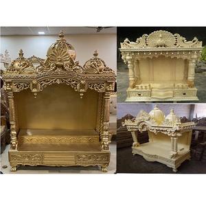 Handcrafted Antique Mayur Style Home Temple Brown Teak Wood Peacock Style <b>Pooja</b> Ghar Teak Wooden Home Indian Temple/<b>Mandir</b> USA - Product Image 1