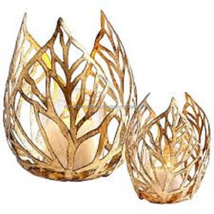 Bougeoir en fer au design unique de feuille fait à la main de couleur noire pour la décoration de la maison ou les occasions de Pâques - Product Image 3