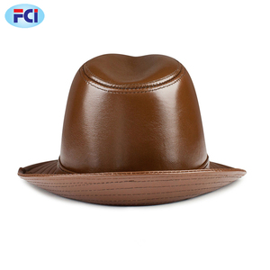 Sombrero Fedora de Cuero Genuino Marrón para Hombre, Sombrero de Piel de Oveja, Estilo Británico Informal de Otoño Invierno, Sombrero de Ala Ancha de Alta Calidad - Product Image 6