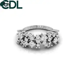 여성을위한 칵테일 다이아몬드 반지 솔리드 14kt 옐로우 로즈 화이트 골드 5.32 그램 쥬얼리