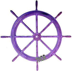 Purple Finish Nautical Handcrafted Wooden <b>Ship</b> <b>Wheel</b> Home Wall Hanging Decor 36 Inch - Product Image 6