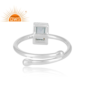 Natural Blue Topaz <b>Ring</b> Gemstone Jewelry Wholesaler New Stylish 925 Silver <b>Fine</b> <b>Ring</b> For Ladies - Product Image 4