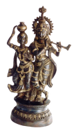 KALAVASTU Statue religieuse indienne antique Ganesha et vache coulée décorative en métal de couleur laiton faite à la main pour un usage domestique