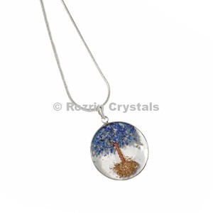 Lapis Lazuli <b>Orgonite</b> Tree Pendant - Product Image 1